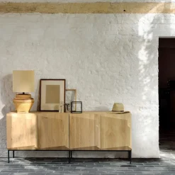 Ethnicraft Dressers & Sideboards*Stairs sideboard 4 doors, Oak 200x80x46 cm Beige