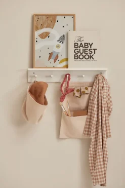 Kid's Concept Clothes Hooks & Hangers*Star shelf with hooks, White