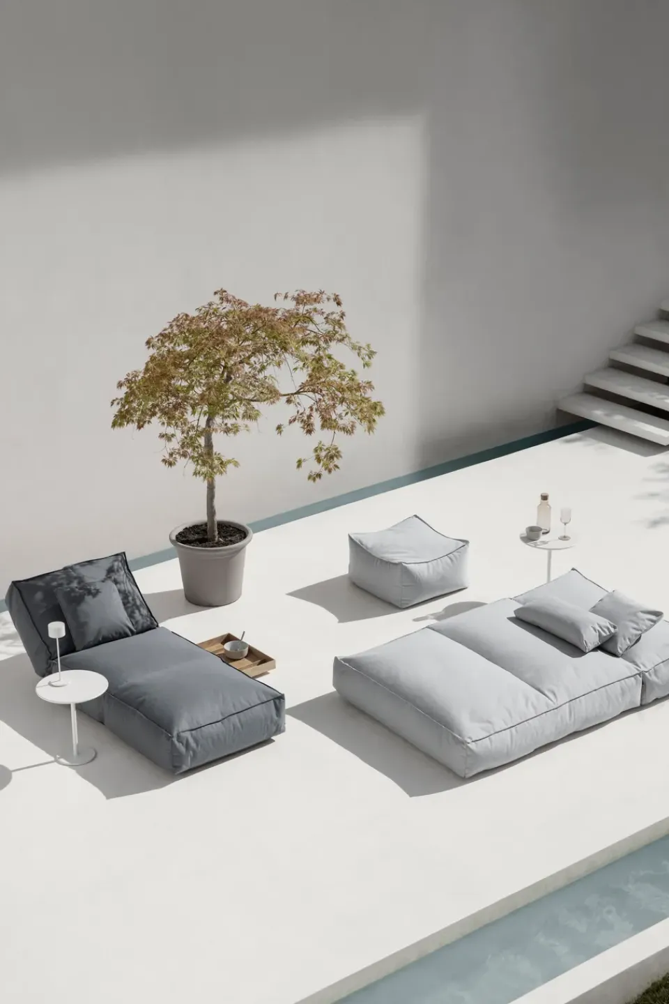 Blomus Garden Sofas & Garden Benches*STAY daybed pouf 190x120 cm, Cloud Grey
