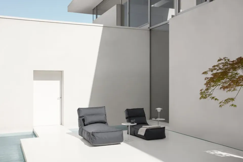Blomus Seating*STAY lounge armchair pouf 60x120 cm, Coal Grey
