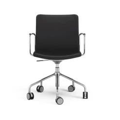 Swedese Office Chairs*Stella office chair can be raised/lowered with tilt, Leather elmosoft 99999 , chrome stand, flexible back Black