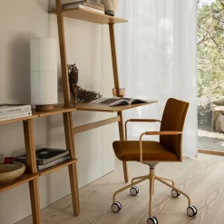 Swedese Office Chairs*Stella office chair can be raised/lowered with tilt, Leather elmosoft 99999 , chrome stand, flexible back Black