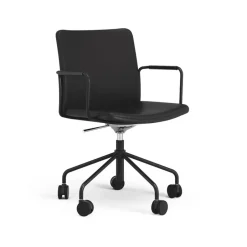 Swedese Office Chairs*Stella office chair can be raised/lowered with tilt, Leather elmosoft 99999 , stand, flexible back Black