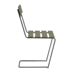 Grythyttan Stålmöbler Balcony Furniture*Stol 1 chair, Light oak-hot-dip galvanized stand Green