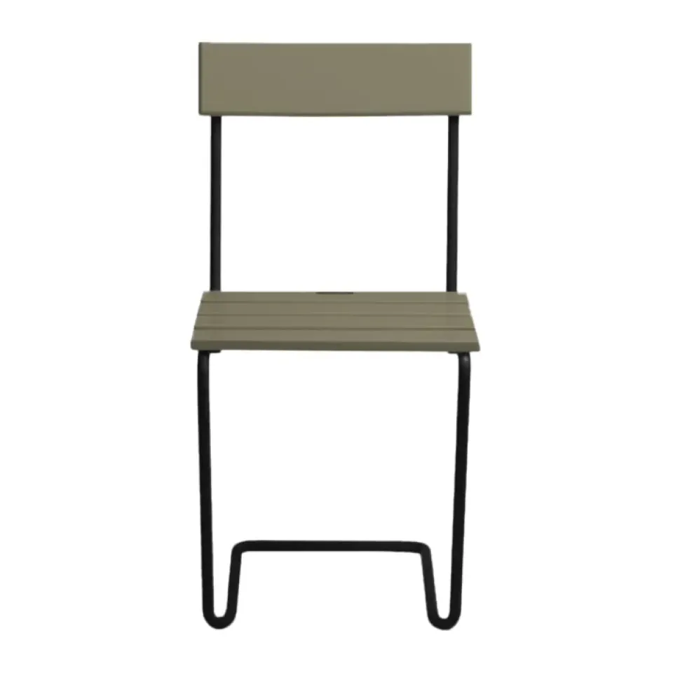 Grythyttan Stålmöbler Balcony Furniture*Stol 1 chair, Light green oak-black GreenBlack