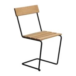 Grythyttan Stålmöbler Balcony Furniture|Seating*Stol 1 chair, Oiled oak-black BeigeBlack