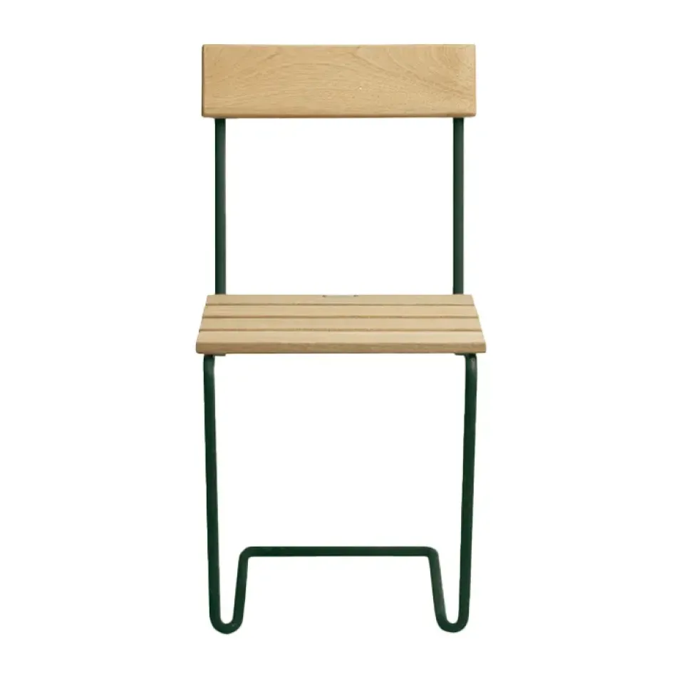 Grythyttan Stålmöbler Balcony Furniture*Stol 1 chair, Oiled pine-green BeigeGreen