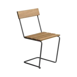 Grythyttan Stålmöbler Seating|Balcony Furniture*Stol 1 chair, Teak-hot-dip galvanized stand Brown