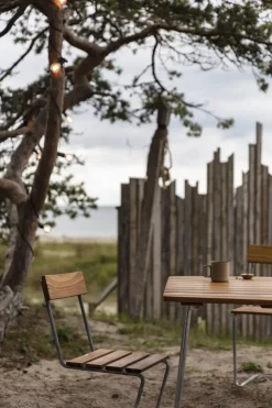 Grythyttan Stålmöbler Seating|Balcony Furniture*Stol 1 chair, Teak-hot-dip galvanized stand Brown