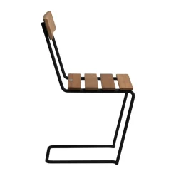 Grythyttan Stålmöbler Balcony Furniture*Stol 1 chair, Untreated teak-black BeigeBlack