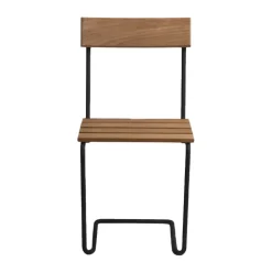Grythyttan Stålmöbler Balcony Furniture*Stol 1 chair, Untreated teak-black BeigeBlack