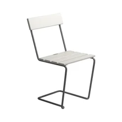 Grythyttan Stålmöbler Seating|Balcony Furniture*Stol 1 chair, lacquer oak-hot-dip galvanized White