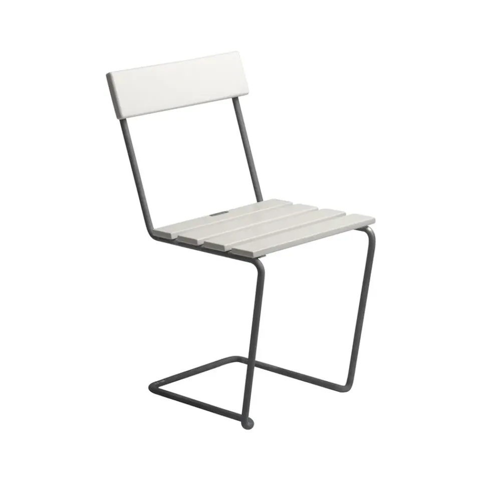 Grythyttan Stålmöbler Seating|Balcony Furniture*Stol 1 chair, lacquer oak-hot-dip galvanized White