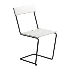 Grythyttan Stålmöbler Balcony Furniture*Stol 1 chair, White oiled oak-black WhiteBlack