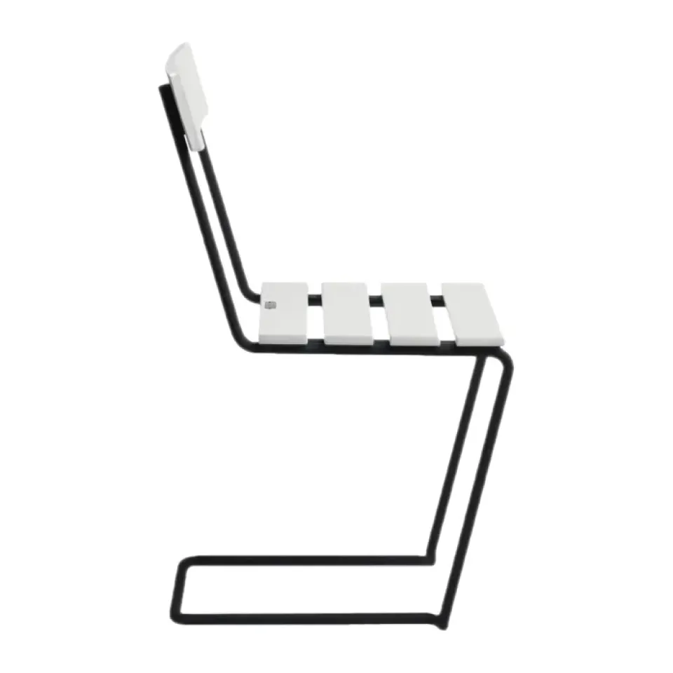 Grythyttan Stålmöbler Balcony Furniture*Stol 1 chair, White oiled oak-black WhiteBlack