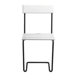 Grythyttan Stålmöbler Balcony Furniture*Stol 1 chair, White oiled oak-black WhiteBlack