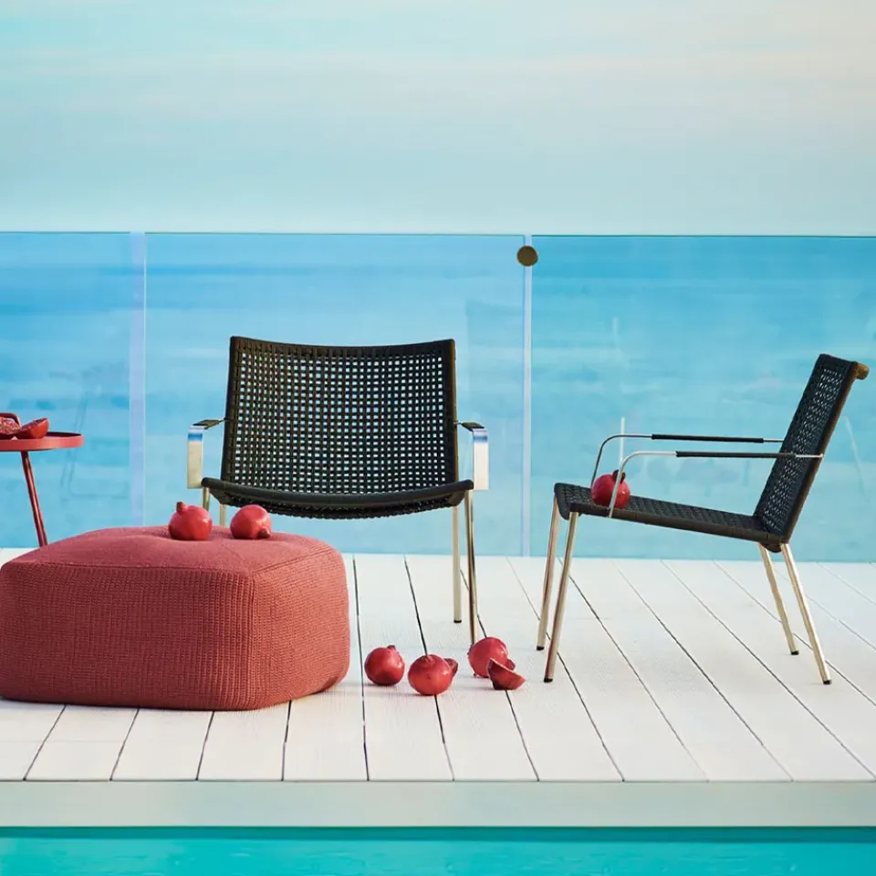 Cane-line Outdoor Lounge Furniture*Straw lounge armchair, Anthracite Grey