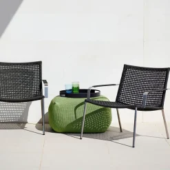 Cane-line Outdoor Lounge Furniture*Straw lounge armchair, Anthracite Grey