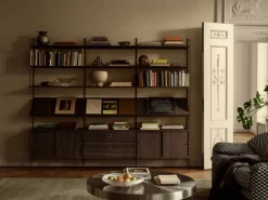 String String Shelves|Display & Glass Cabinets*cabinet with door, Dark oak, 58x30 cm Brown