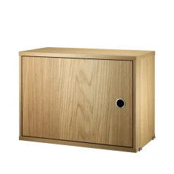 String Display & Glass Cabinets|String Shelves*cabinet with door, Oak, 58x30 cm Beige