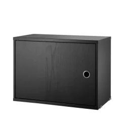 String String Shelves|Display & Glass Cabinets*cabinet with door, Ash stain, 58x30 cm Black
