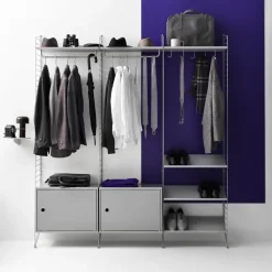 String String Shelves|Display & Glass Cabinets*cabinet with door, Ash stain, 58x30 cm Black