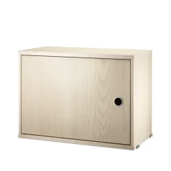 String String Shelves|Display & Glass Cabinets*cabinet with door, Ash veneer, 58x30 cm Beige