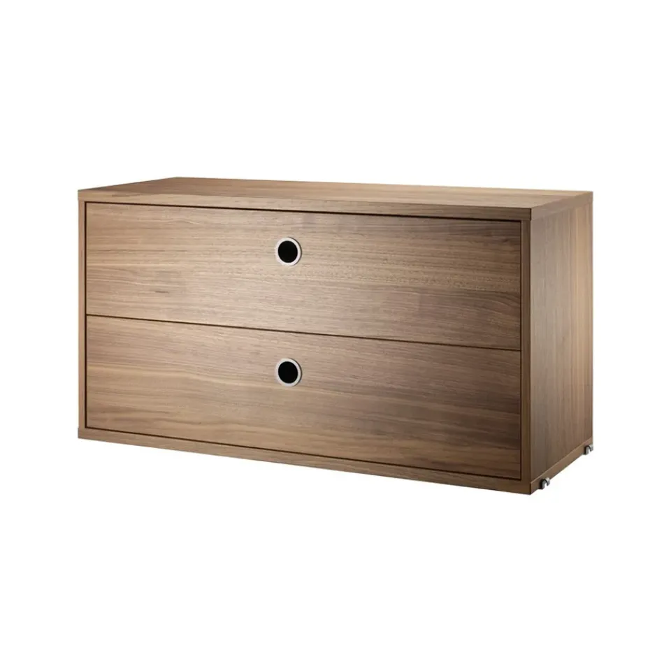 String String Shelves|Dressers & Drawer Units*cabinet with drawers, Walnut, 78x30 cm Brown