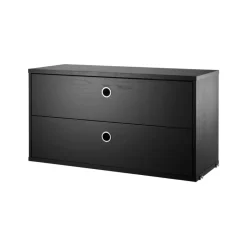 String String Shelves|Dressers & Drawer Units*cabinet with drawers, stained ash, 78x30 cm Black