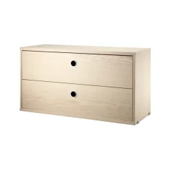 String String Shelves|Dressers & Drawer Units*cabinet with drawers, Ash veneer, 78x30 cm Beige