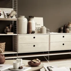 String String Shelves|Dressers & Drawer Units*cabinet with drawers, Ash veneer, 78x30 cm Beige