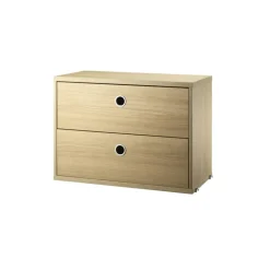 String String Shelves|Dressers & Drawer Units*cabinet with drawers, Oak, 58x30 cm Beige