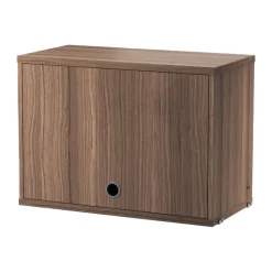 String String Shelves|Display & Glass Cabinets*cabinet with flip door, Walnut, 58x30 cm Brown
