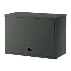 String String Shelves|Display & Glass Cabinets*cabinet with flip door, Dark , 58x30 cm Grey