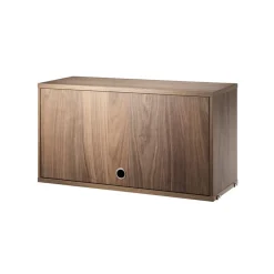 String String Shelves|Display & Glass Cabinets*cabinet with flip door, Walnut, 78x30 cm Brown