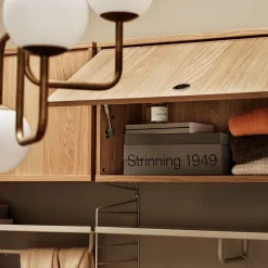 String String Shelves|Display & Glass Cabinets*cabinet with flip door, Walnut, 78x30 cm Brown