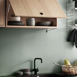 String String Shelves|Display & Glass Cabinets*cabinet with flip door, Walnut, 78x30 cm Brown