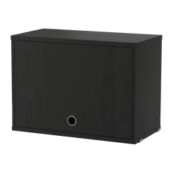String String Shelves|Display & Glass Cabinets*cabinet with flip door, stained ash, 58x30 cm Black