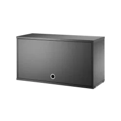 String String Shelves|Display & Glass Cabinets*cabinet with flip door, Ash stain, 78x30 cm Black