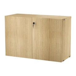 String String Shelves*cabinet with lock, Oak Brown