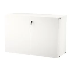 String String Shelves*cabinet with lock, White