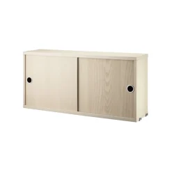 String String Shelves|Display & Glass Cabinets*cabinet with sliding door, Ash veneer, 78x20 cm Beige