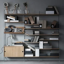 String String Shelves|Display & Glass Cabinets*cabinet with sliding door, Ash veneer, 78x20 cm Beige