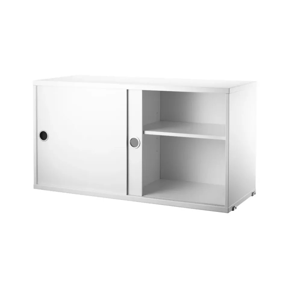 String String Shelves|Display & Glass Cabinets*cabinet with sliding door, , 78x30 cm White
