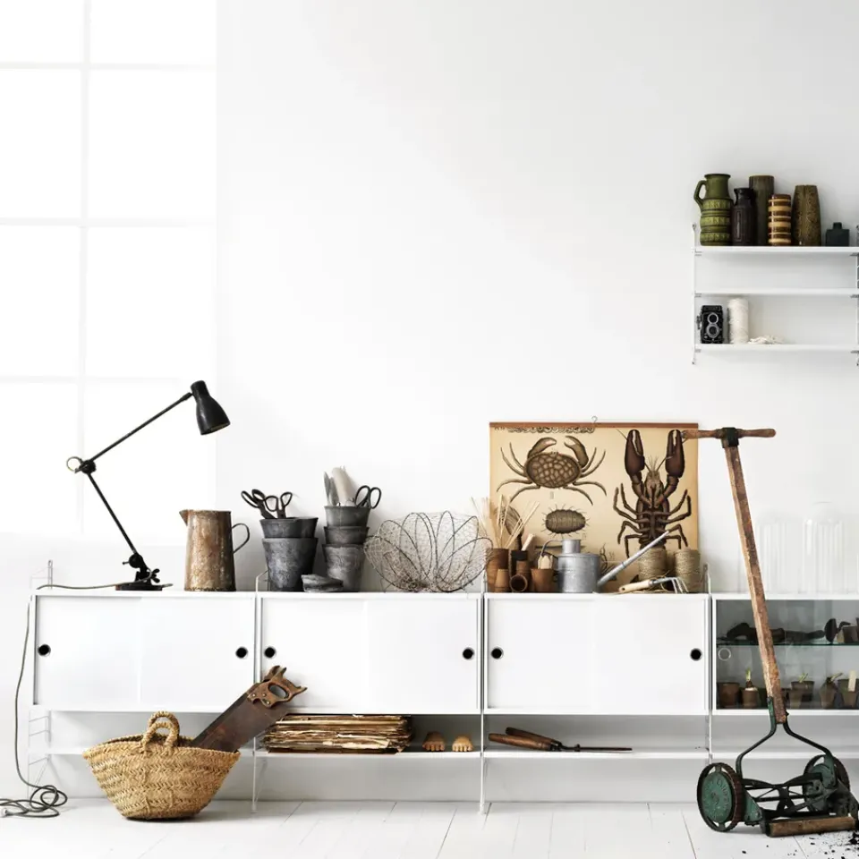 String String Shelves|Display & Glass Cabinets*cabinet with sliding door, , 78x30 cm White