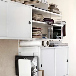 String String Shelves|Display & Glass Cabinets*cabinet with sliding door, , 78x30 cm White