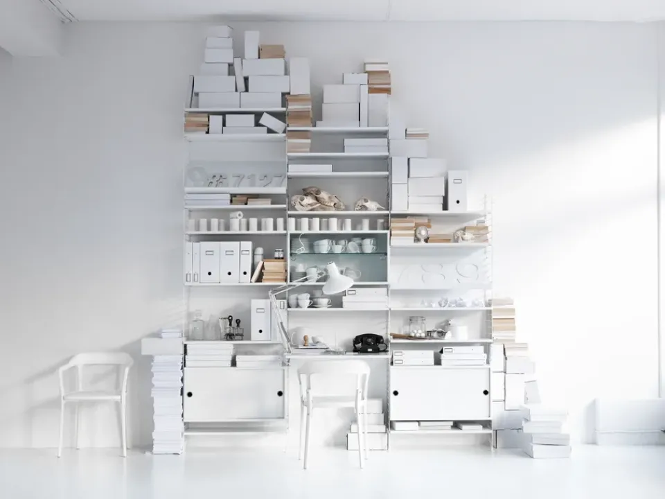 String String Shelves|Display & Glass Cabinets*cabinet with sliding door, , 78x30 cm White