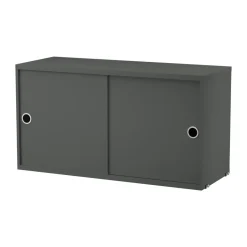 String String Shelves|Display & Glass Cabinets*cabinet with sliding door, Dark , 78x30 cm Grey