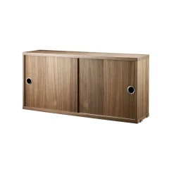String String Shelves|Display & Glass Cabinets*cabinet with sliding door, Walnut, 78x20 cm Brown