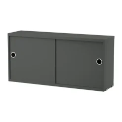 String String Shelves|Display & Glass Cabinets*cabinet with sliding door, Dark , 78x20 cm Grey